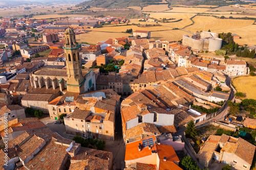 Aerial view of Calaf town, municipality in northeastern Spain, province of Catalonia photo