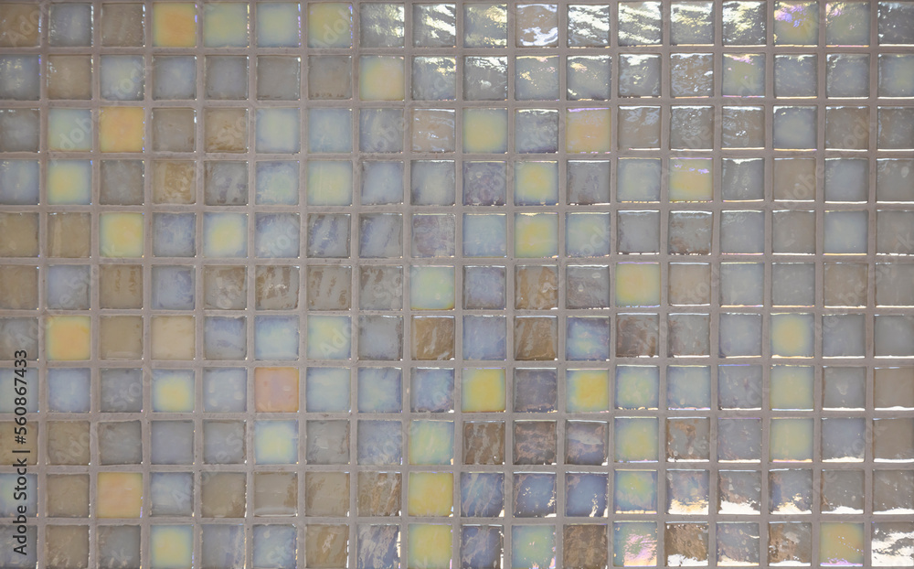 Obraz premium The interior of the house. Mosaic in the bathroom. The concept of wall decoration.