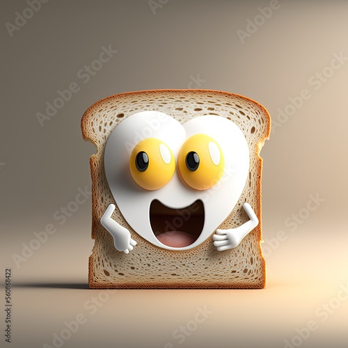 Cartoon Fried Egg on Toast ...