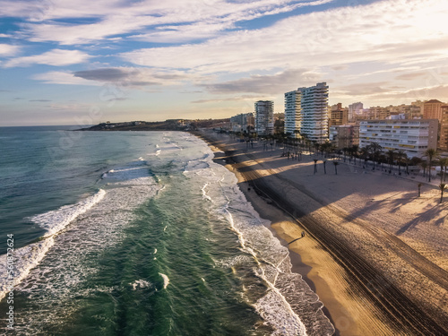 San Juan beach Alicante, sea by drone © Stanislav