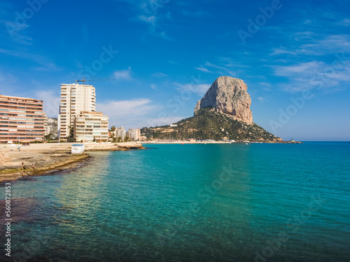 Aerial view by drone Calpe, Alicante