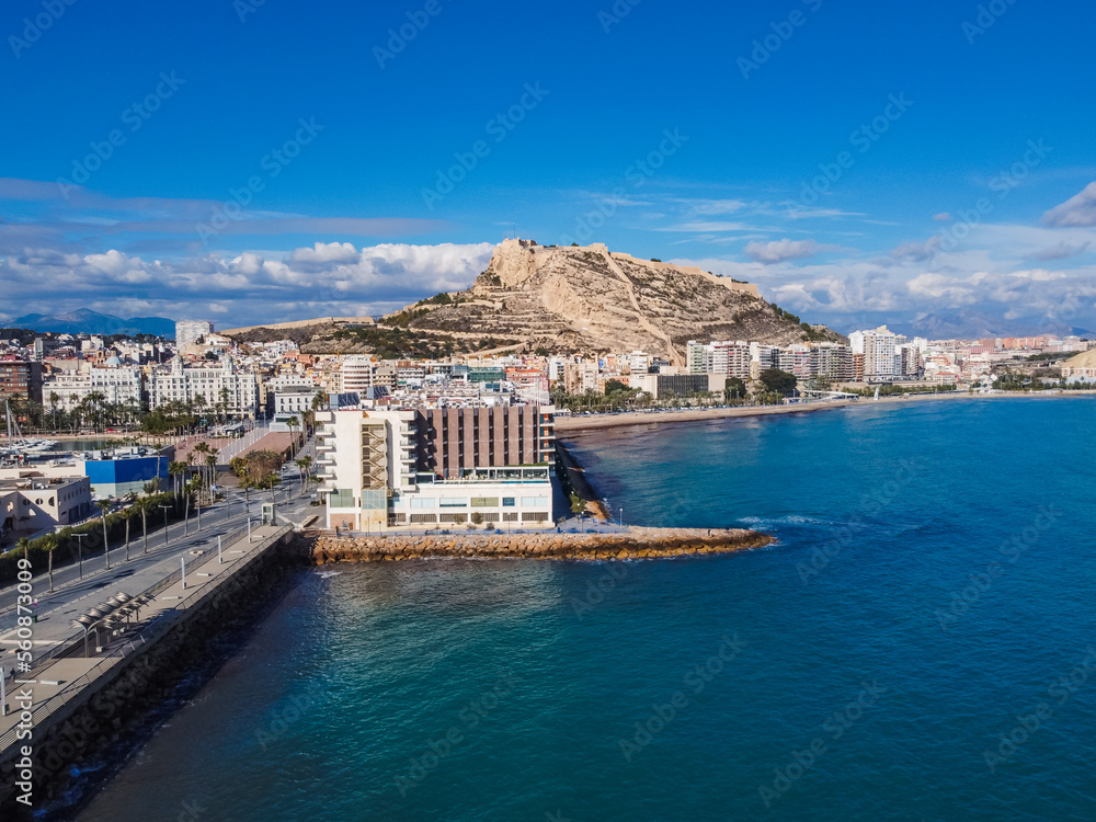 Alicante port aerial ciew Spain