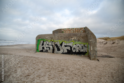 Canvas Print Bunker Atlantikwall Regelbau Dänemark