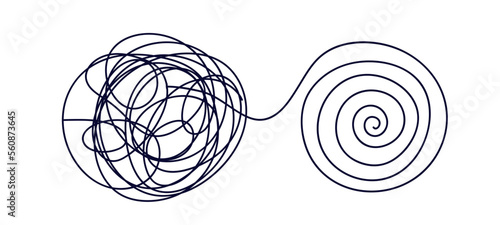Transformation stress in psychology. Mental health concept. Coaching, mentoring or psychotherapy. Chaos solving. Flat vector illustration