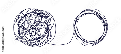 Transformation stress in psychology. Mental health concept. Coaching, mentoring or psychotherapy. Chaos solving. Flat vector illustration