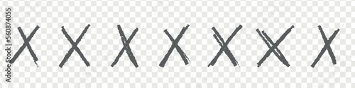 X sign doodle of hand draw style. Graffiti mark,typography paint brush. Isolated vector illustration