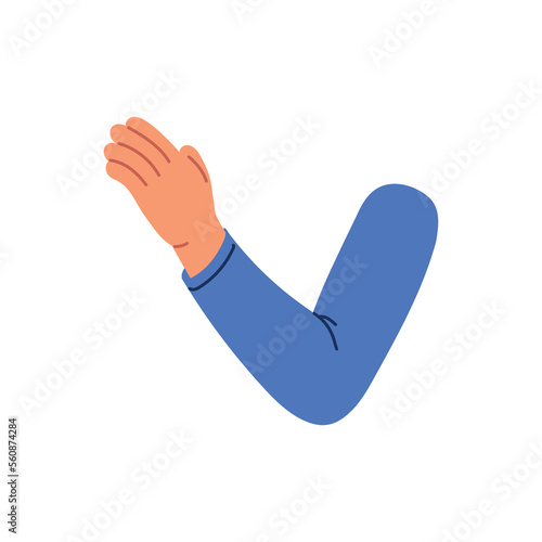 Elbow. Arm from palm to shoulder in cartoon style.isolated vector illustration