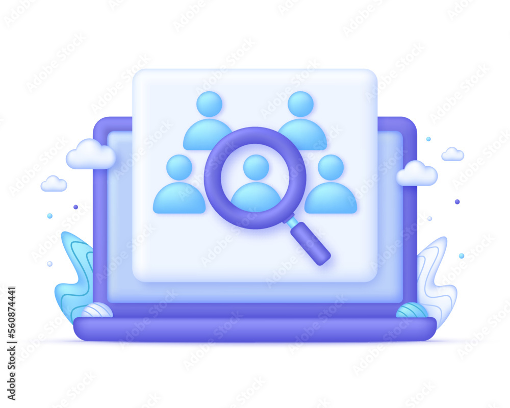 3D Search job vacancy on Computer. Employee search icon. Candidate for vacancy. Job research and resume. 3D Search job vacancy on Computer. Employee search icon. Candidate for vacancy. Job research and resume.