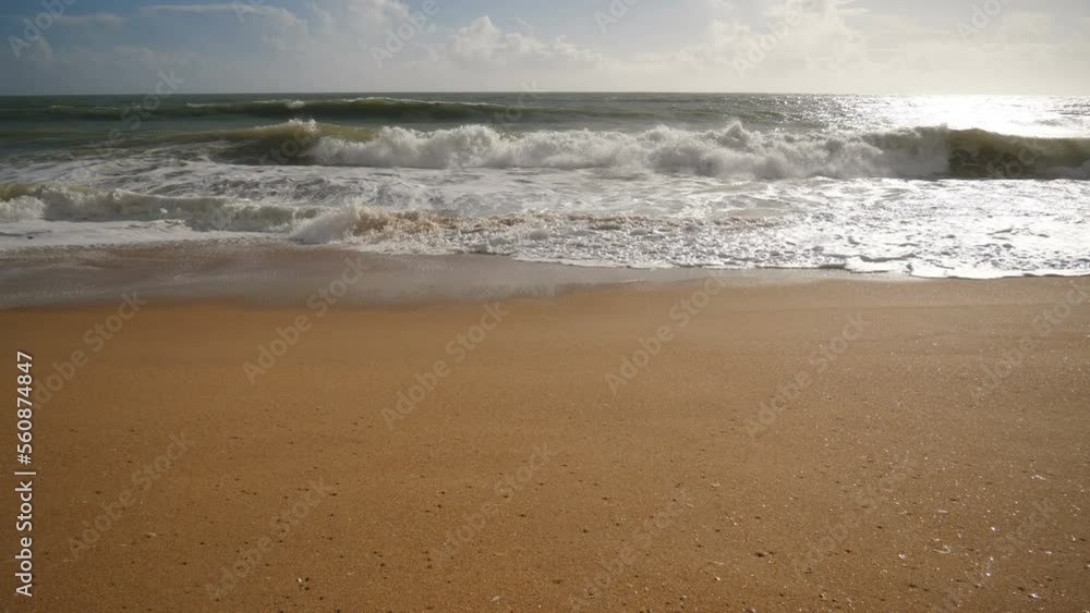 The beach at the Portuguese Albufeira in Winter The beach at the Portuguese Albufeira in Winter