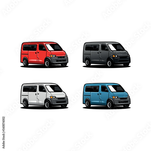 color set of the van car illustration
