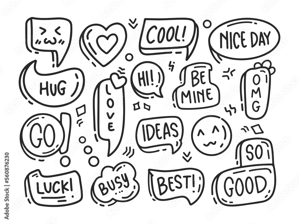 Fototapeta premium Chat Bubble Sticker Love Theme