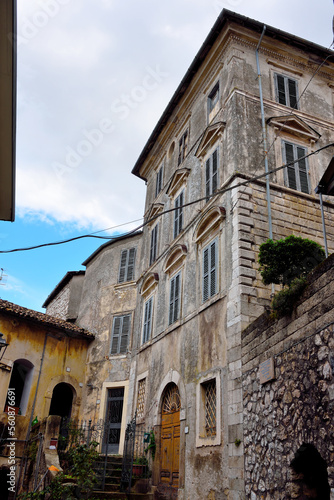 Fototapeta Naklejka Na Ścianę i Meble -   the medieval historic center of the Lazio thermal village Fiuggi Italy