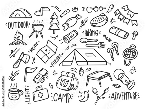 Camping theme doodles