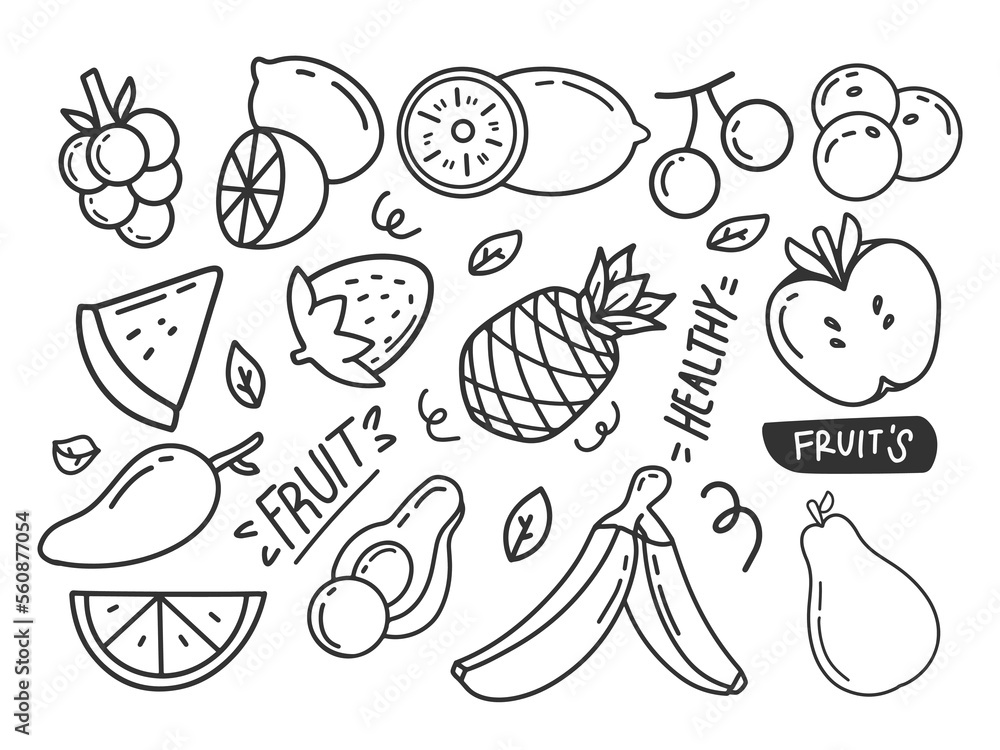 fruit theme doodle