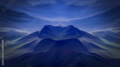 Abstract illustration of Mountains and Sky