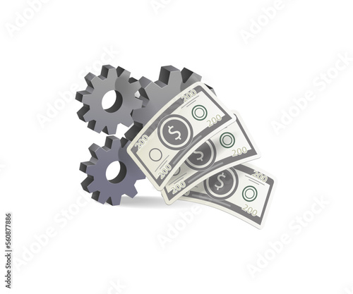 Flat isometric 3d concept illustration of progress of raising money from business