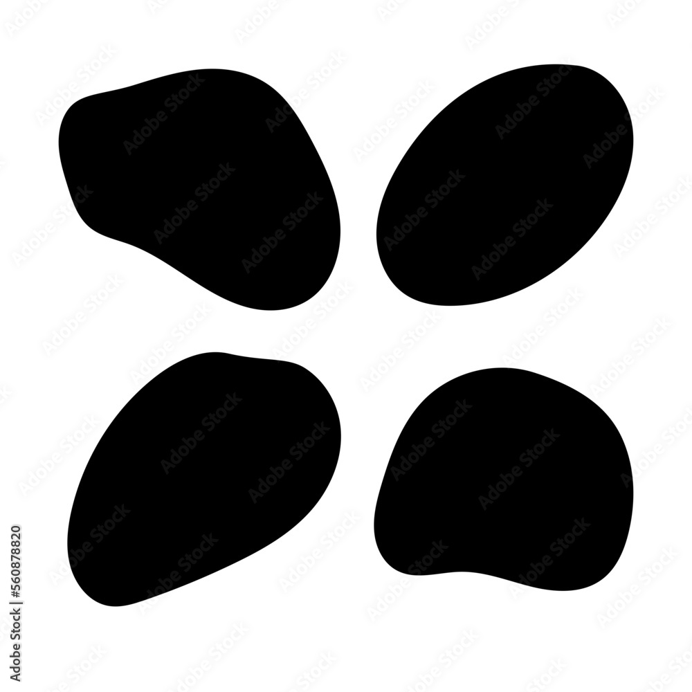Abstract black blob shapes. Silhouette liquid shape illustration set Abstract black blob shapes. Silhouette liquid shape illustration set