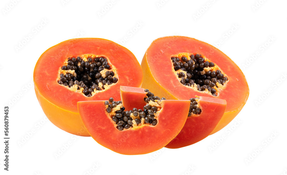 ripe papaya fruit with seeds on transparent png ripe papaya fruit with seeds on transparent png