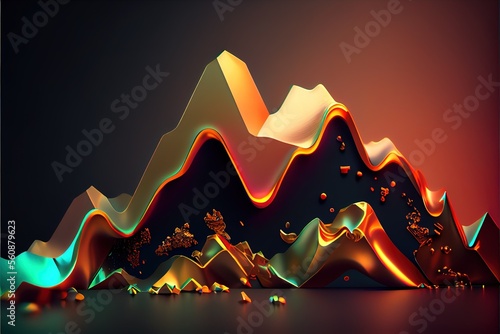 Color glowing chart movement upwards  growth created with generative ai technology