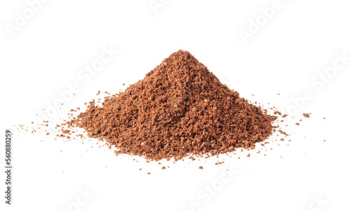 Tableau sur toile Pile of fresh ground coffee powder isolated on transparent png