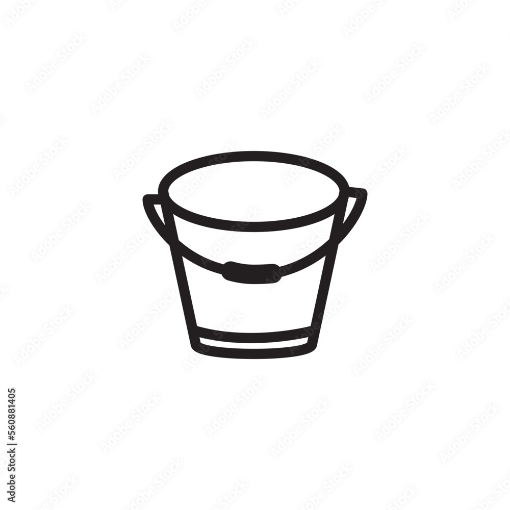 Bucket icon vector logo design flat style illustration Bucket icon vector logo design flat style illustration