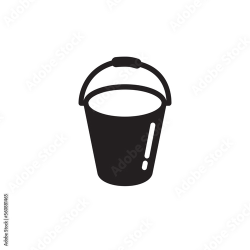 Bucket icon vector logo design flat style illustration