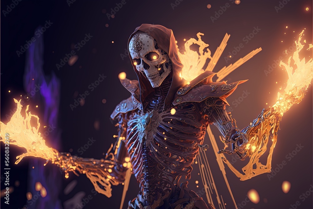 Fantasy skeleton generative ai fantasy Background with cinematic lighting and intricate design Fantasy skeleton generative ai fantasy Background with cinematic lighting and intricate design