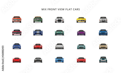 Mix front view flat cars
