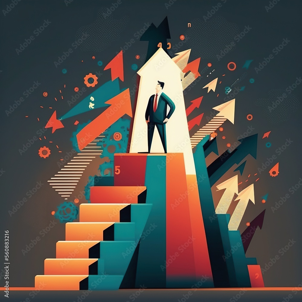 Fototapeta premium Representation of leadership and high achievement. generative ai