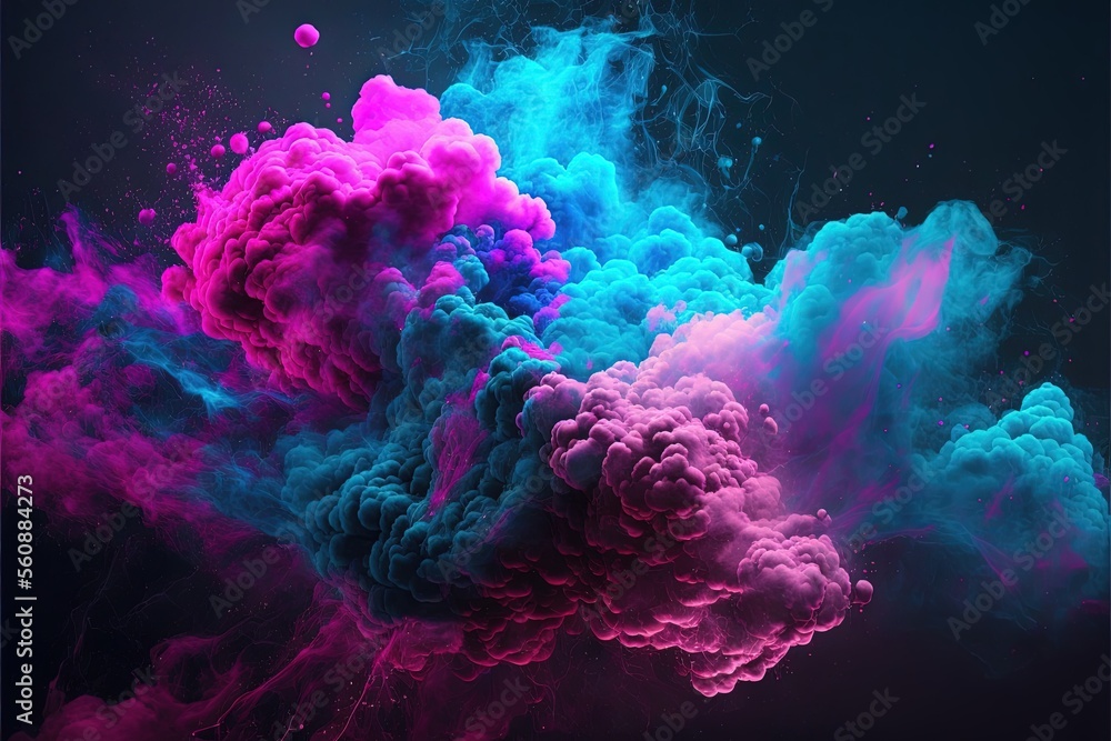 Clouds of pink and blue neon colorful smoke Generative ai background Clouds of pink and blue neon colorful smoke Generative ai background