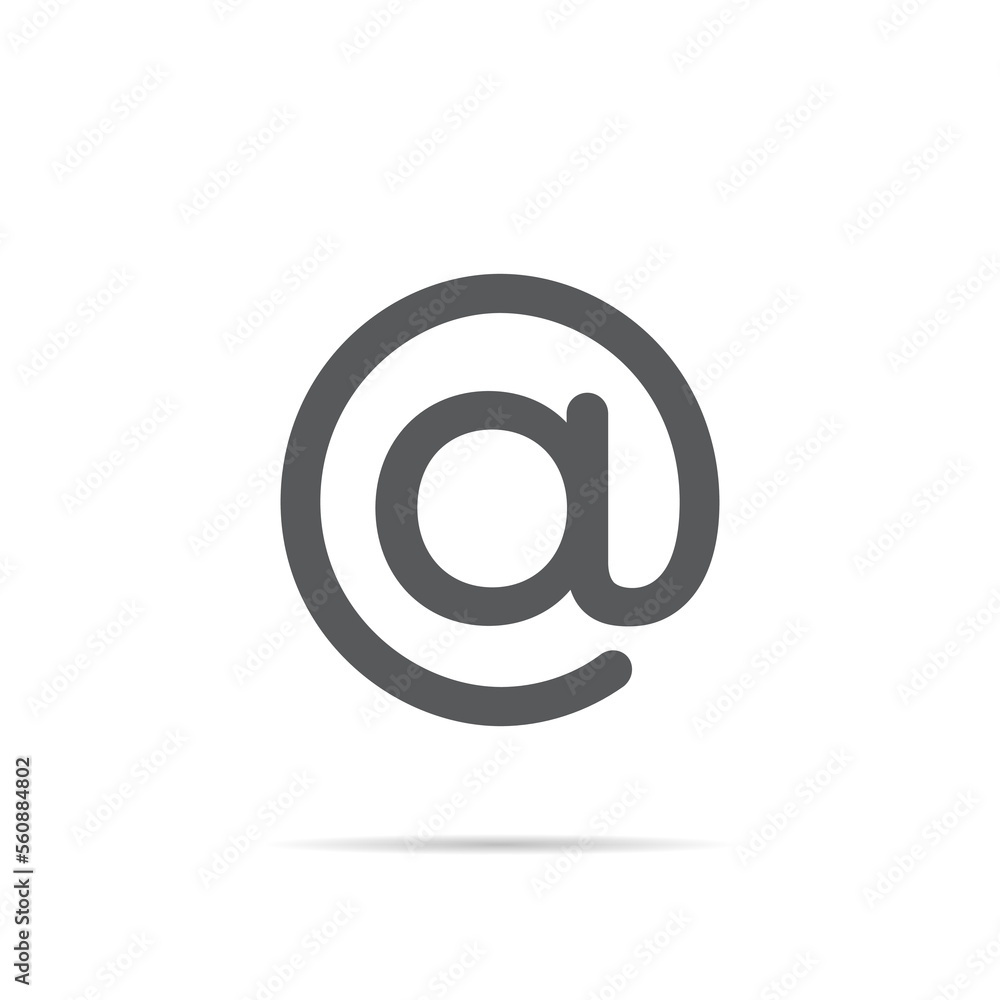 At, mentions email icon vector in rounded ends style At, mentions email icon vector in rounded ends style