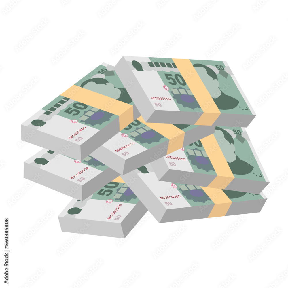 Yuan Renminbi Vector Illustration. Chinese money set bundle banknotes. Paper money 50 CNY. Flat style. Isolated on white background. Simple minimal design. Yuan Renminbi Vector Illustration. Chinese money set bundle banknotes. Paper money 50 CNY. Flat style. Isolated on white background. Simple minimal design.
