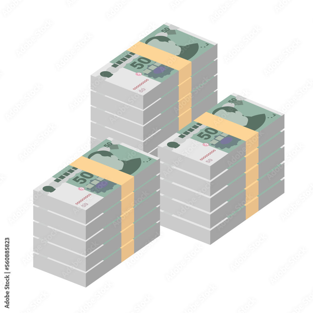 Yuan Renminbi Vector Illustration. Chinese money set bundle banknotes. Paper money 50 CNY. Flat style. Isolated on white background. Simple minimal design. Yuan Renminbi Vector Illustration. Chinese money set bundle banknotes. Paper money 50 CNY. Flat style. Isolated on white background. Simple minimal design.