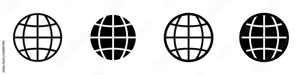 Conjunto de iconos de conexión global. Globo terráqueo. Mundo. Ilustración vectorial Conjunto de iconos de conexión global. Globo terráqueo. Mundo. Ilustración vectorial