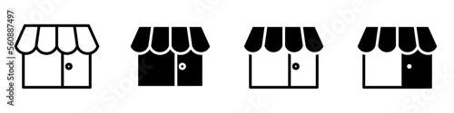 Conjunto de iconos de tienda. Supermercado. Concepto de ir de compras. Ilustración vectorial