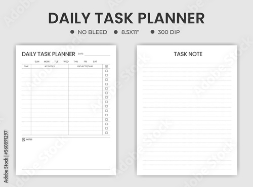 Daily task planner logbook photo