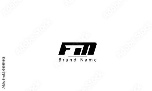 FM MF F M abstract vector logo monogram template