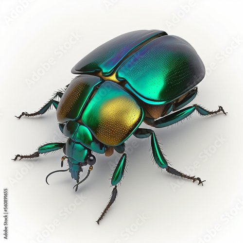 Christmas Beetle full body image with white background ultra realistic