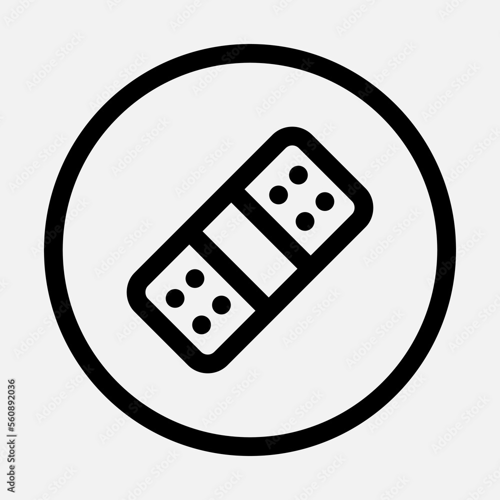 Plaster icon in line style, use for website mobile app presentation Plaster icon in line style, use for website mobile app presentation