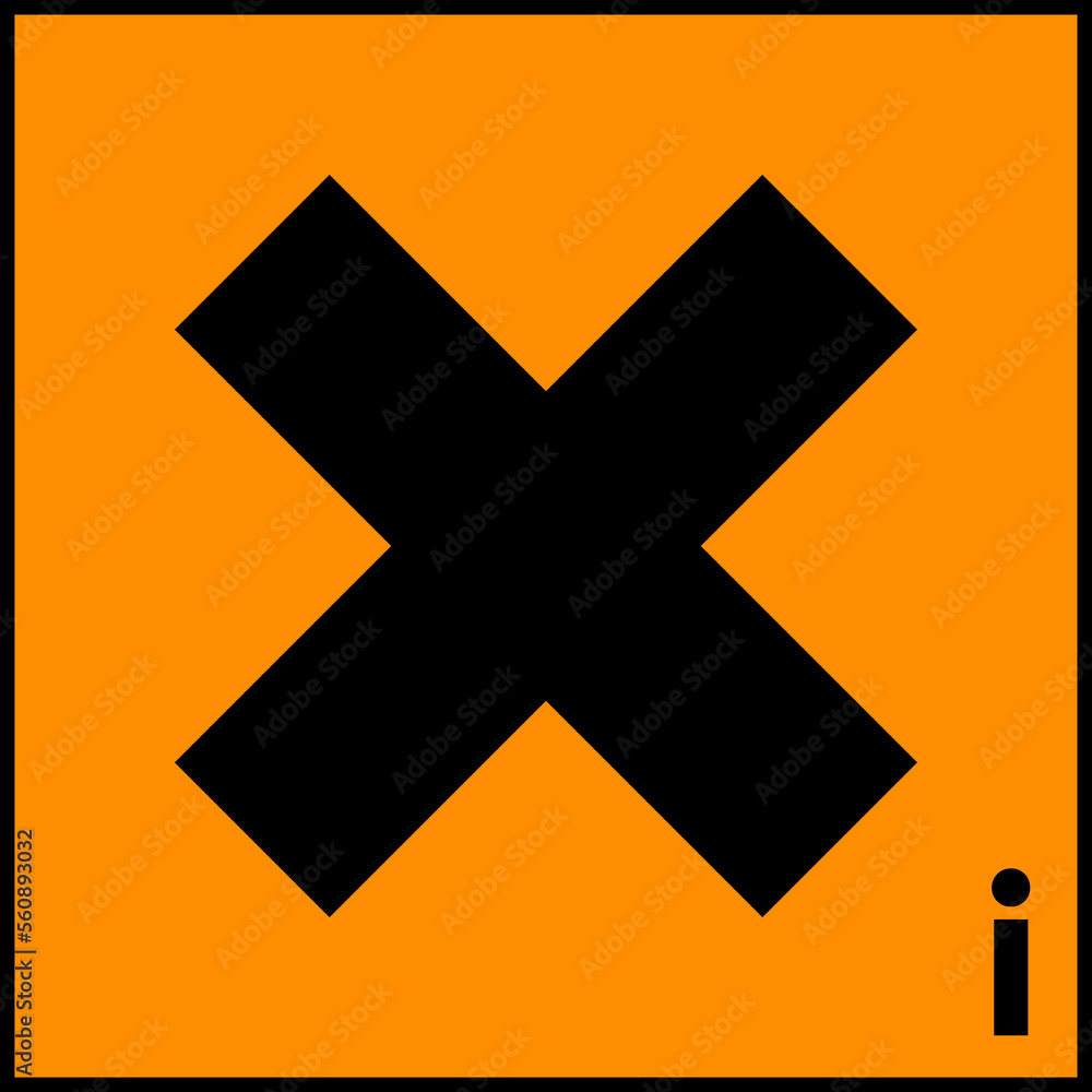 Irritant Symbol Yellow Sign,Vector Illustration, Isolate On White Background Label. EPS10 Irritant Symbol Yellow Sign,Vector Illustration, Isolate On White Background Label. EPS10