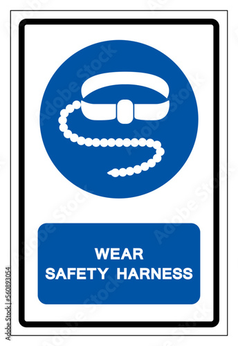 Safety Harness and Lifeline Symbol Sign, Vector Illustration, Isolate On White Background Label. EPS10