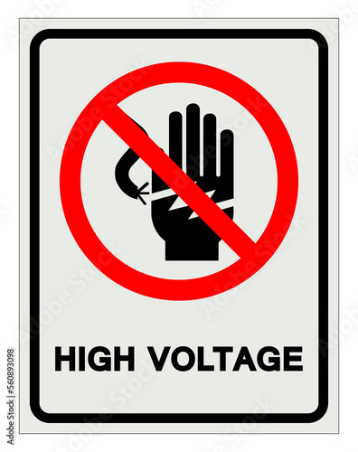 High Voltage Symbol Sign, Vector Illustration, Isolate On White Background Label .EPS10