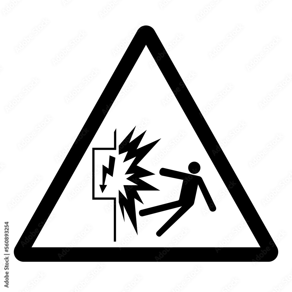 Warning Contact With Electricity Symbol Sign ,Vector Illustration ...