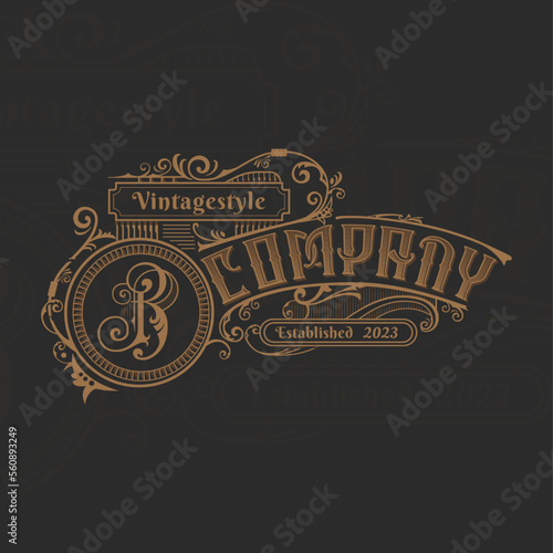 vintage ornamental victorian logo design