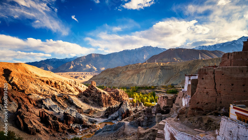 panorama of the mountains near Leh, Ladakh, India