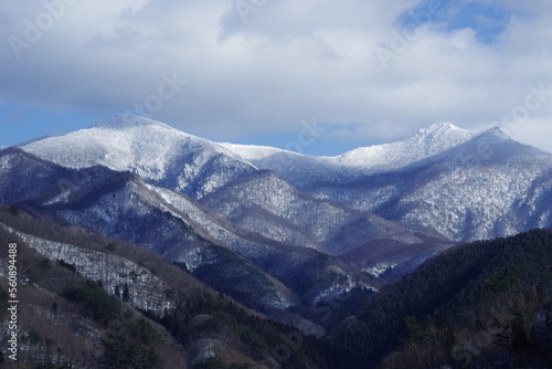Snow mountain scenery in sunny weather