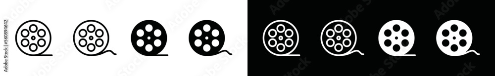 Camera tape icon vector. Film reel movie icon. Cinema reel sign for apps and websites, symbol illustration