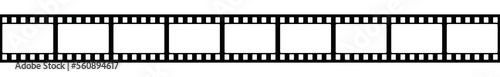 Film strip icon. Pictures film strip. Video tape or photo film strip frame on white background, vector illustration