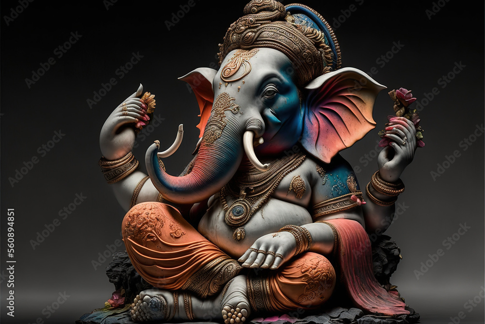 Beautiful Lord Ganesha, AI