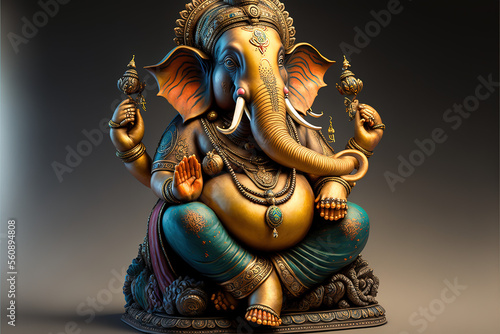 Obraz na plátně Beautiful Lord Ganesha, AI